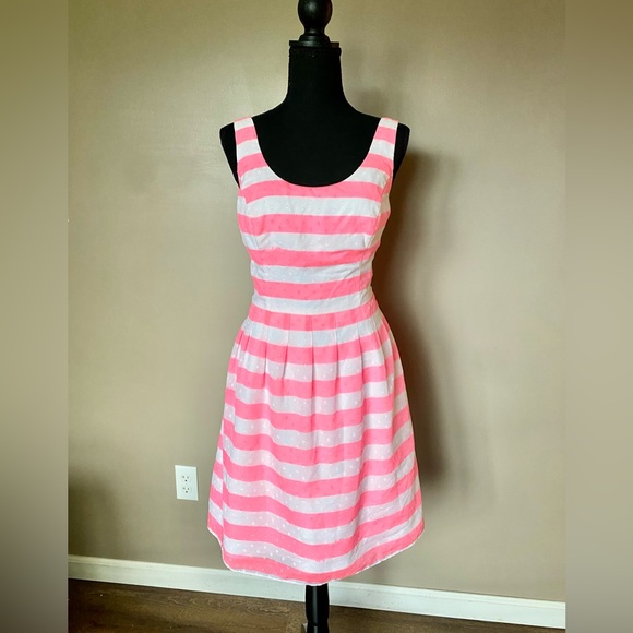 Lilly Pulitzer fit & flare dress pink & white stripes size 8 EUC  summer party - Picture 7 of 16